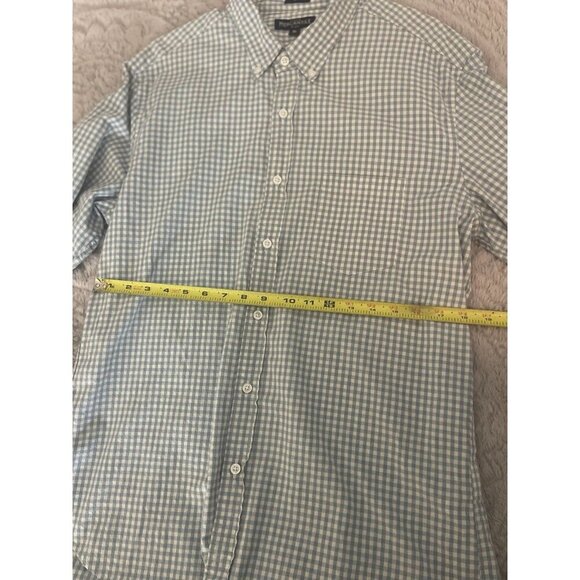 J Crew Men’s Flex Washed Classic Blue/white Checkered long sleeve button up XL - Picture 6 of 8